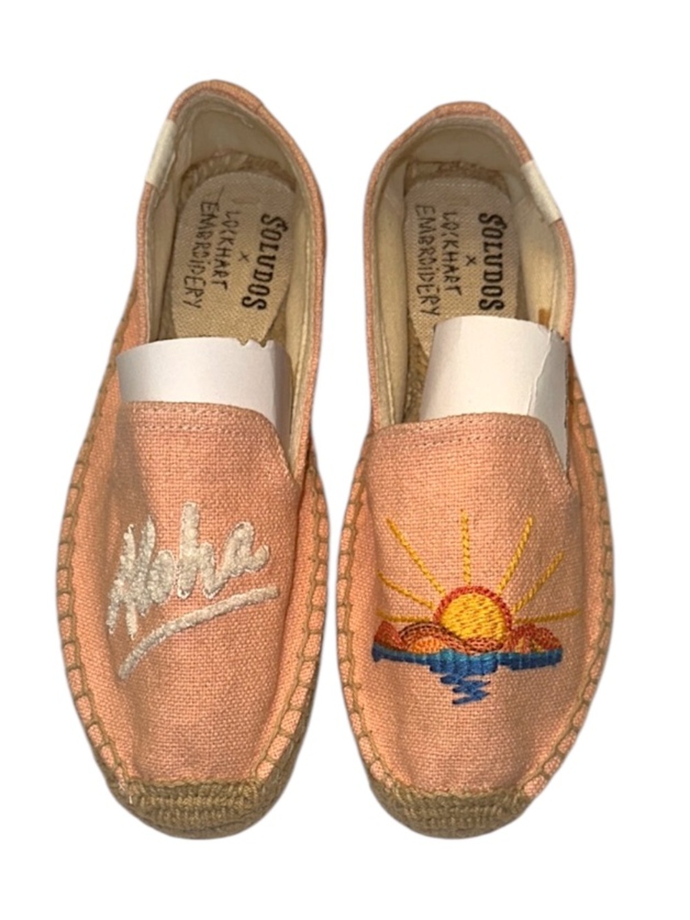 Brand new! Soludos x Lockhart Embroidery Pink Espadrilles size 5